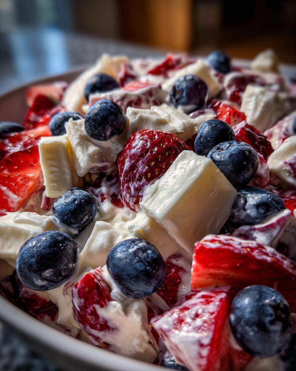 Red, White and Blue Cheesecake Salad - detail 4