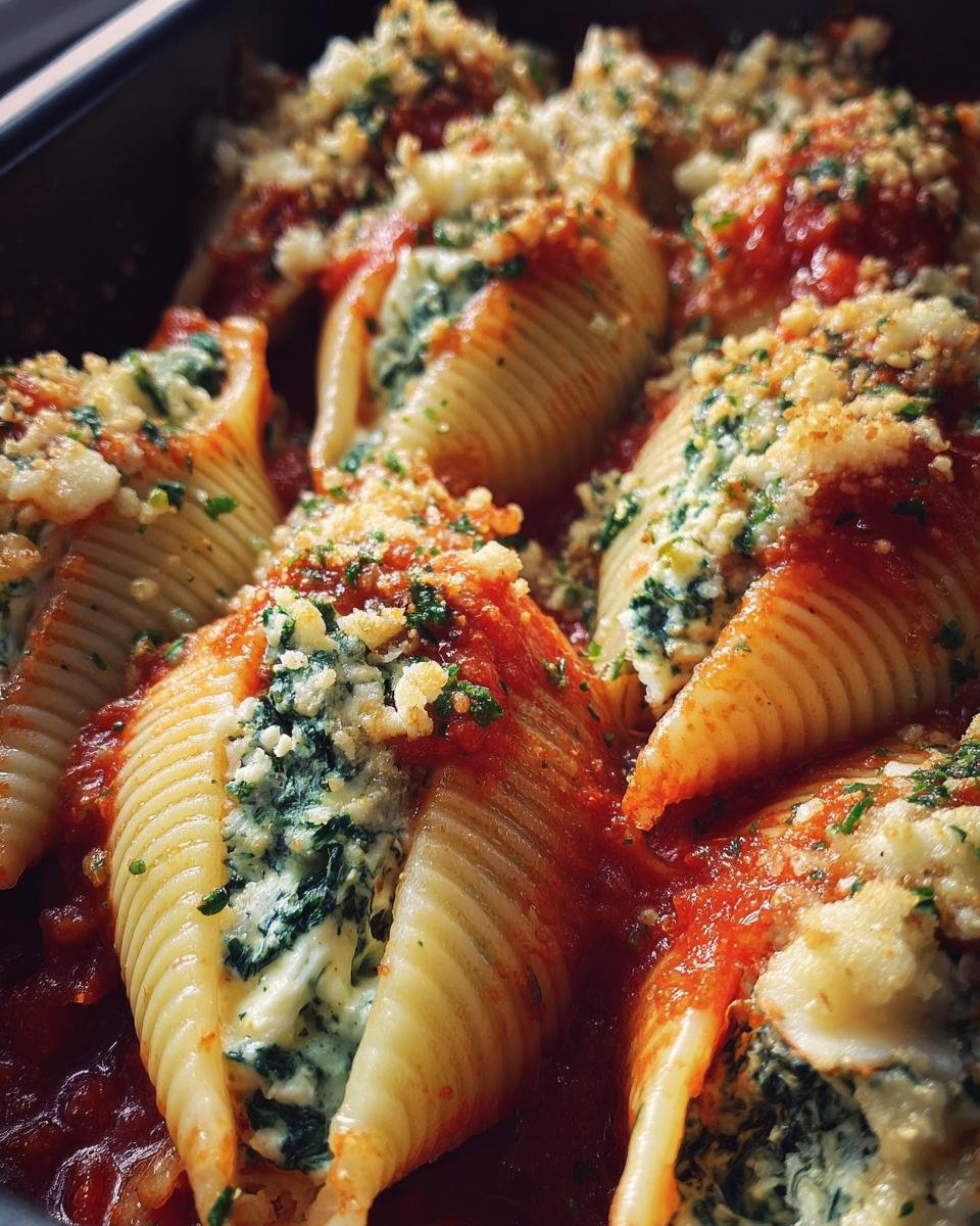 Ricotta and Spinach Stuffed Pasta Shells - detail 1