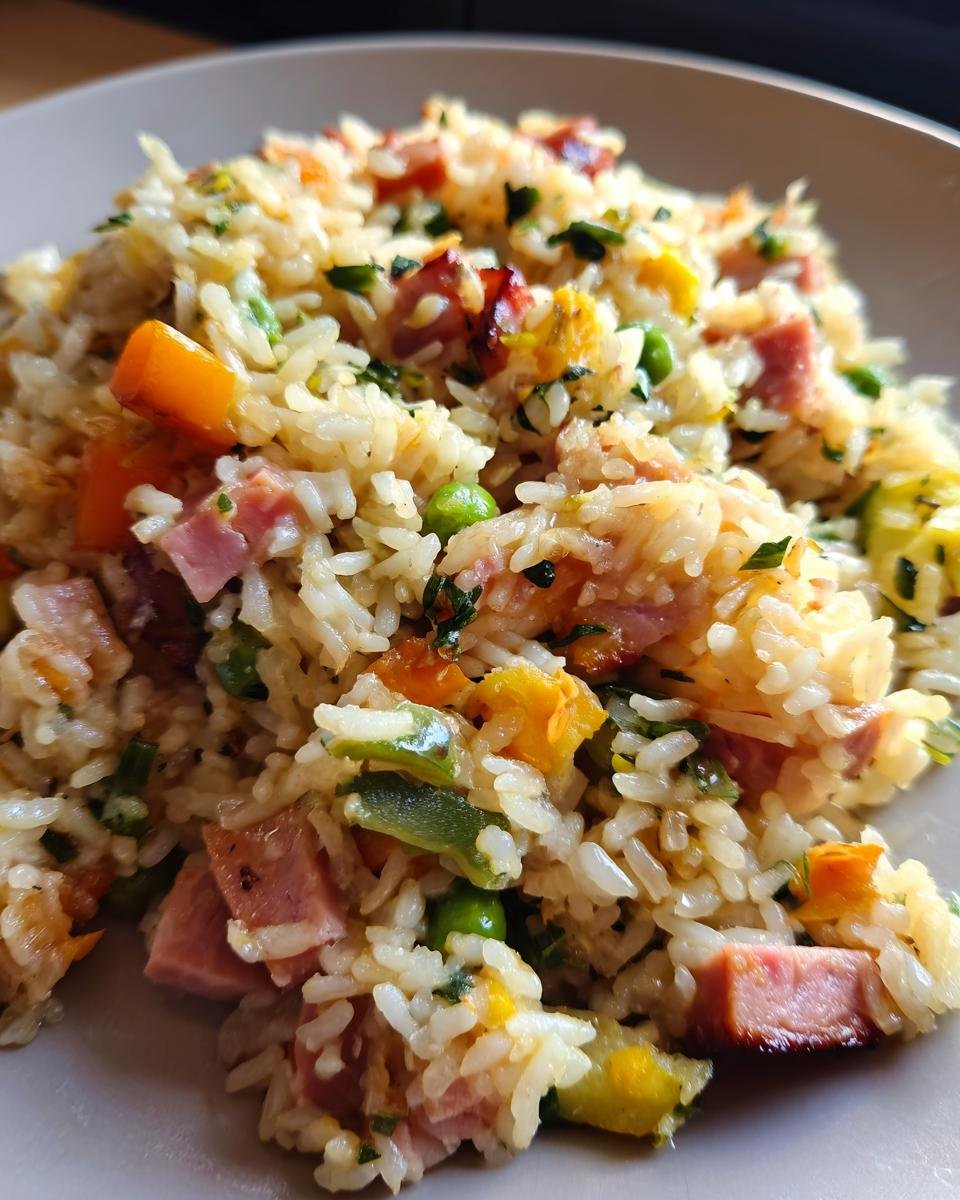 Savory Rice with Ham and Vegetables - detail 2
