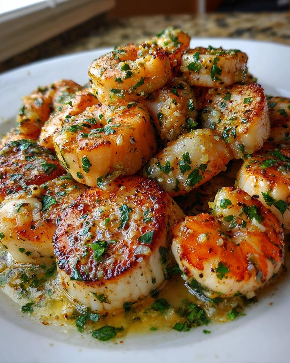 Seared Scallops and Shrimp in Garlic Lemon Butter - detail 3