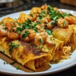 Shrimp and Crab Alfredo Nacho Rolls