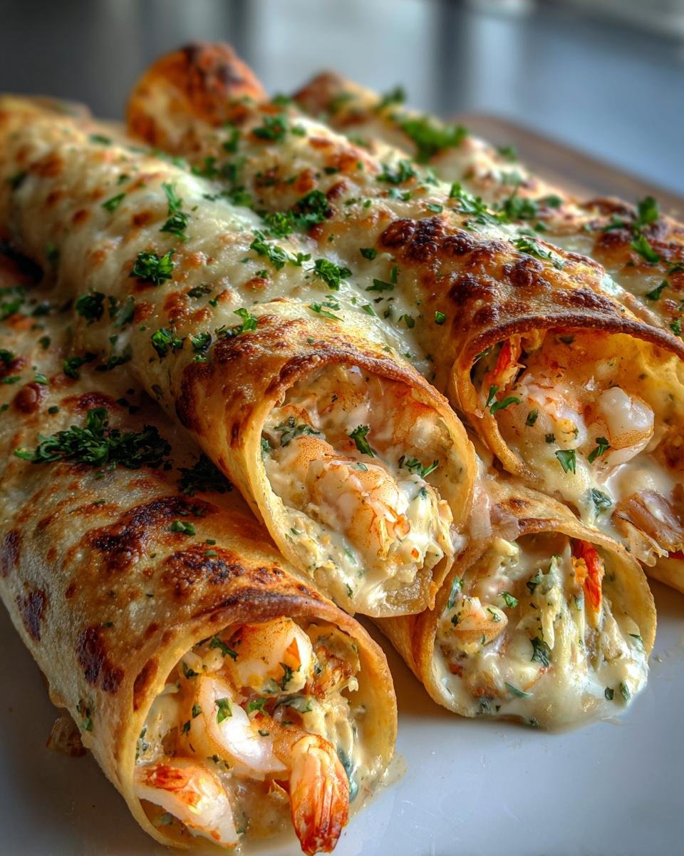 Shrimp and Crab Alfredo Nacho Rolls - detail 2