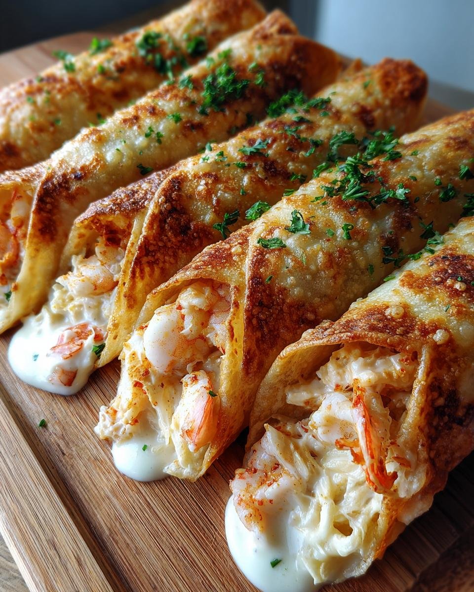 Shrimp and Crab Alfredo Nacho Rolls - detail 3