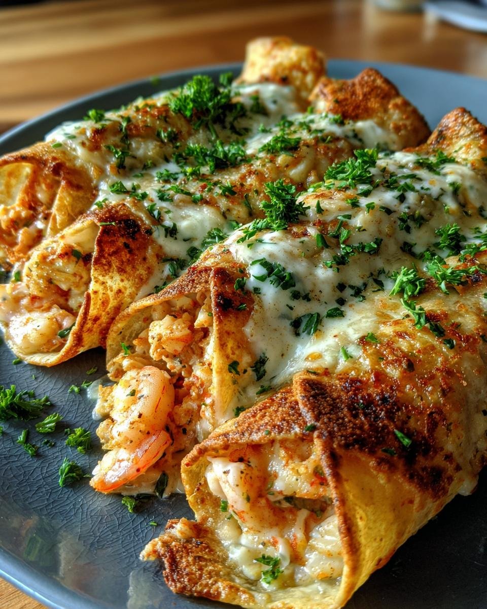 Shrimp and Crab Alfredo Nacho Rolls - detail 4