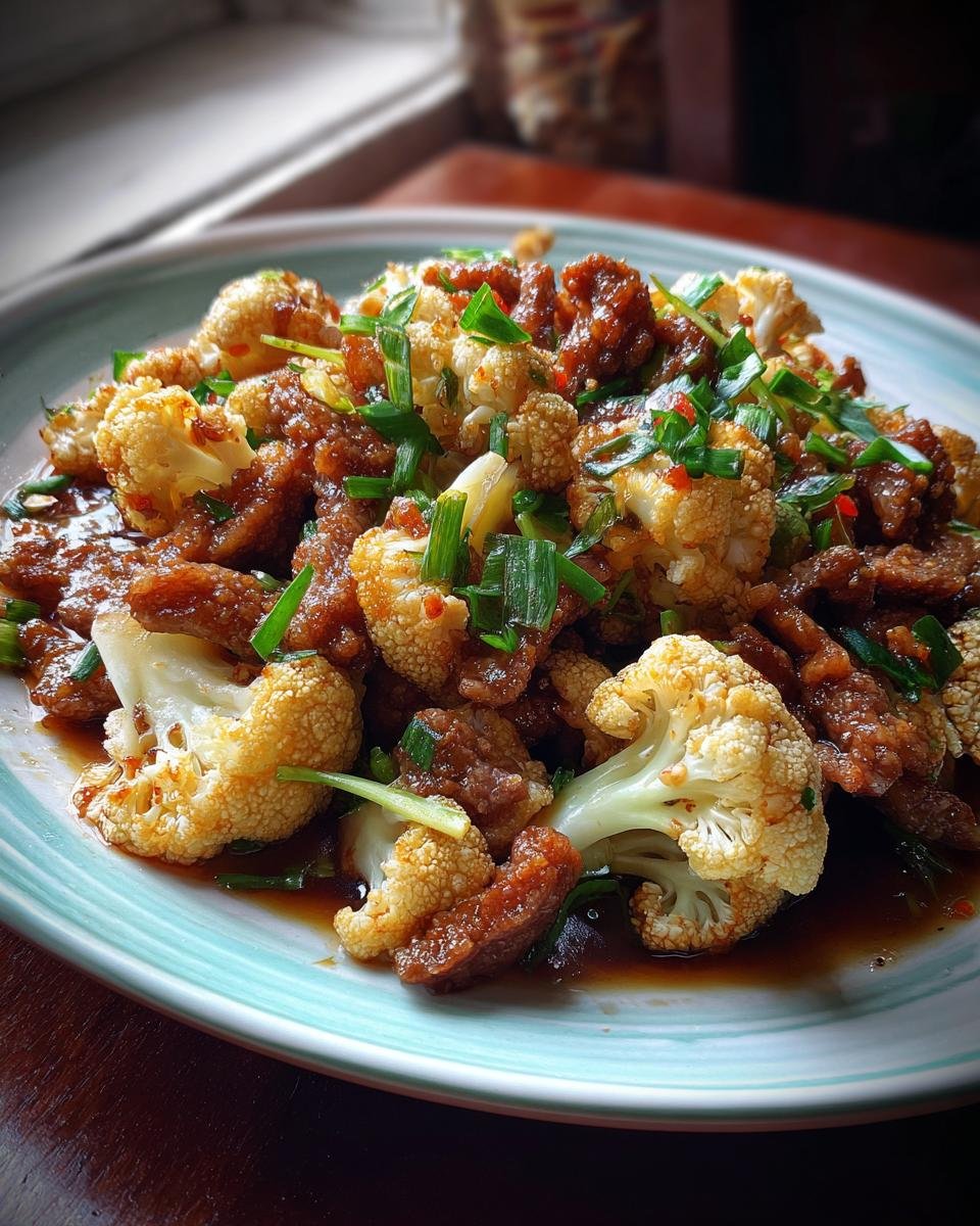 Stir-Fried Cauliflower with Shredded Pork - detail 4