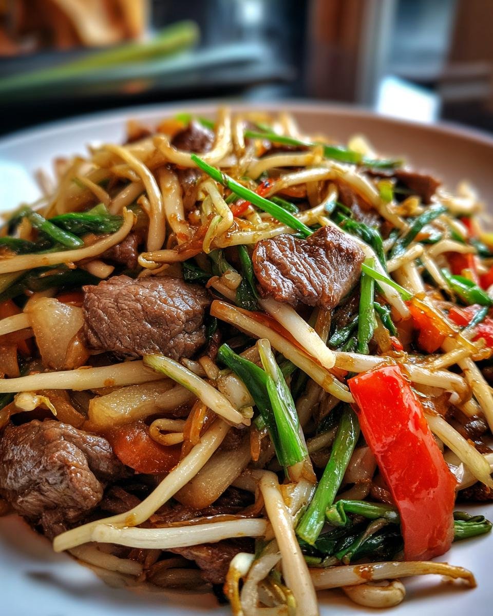 Stir-fried Beef with Bean Sprouts - detail 2