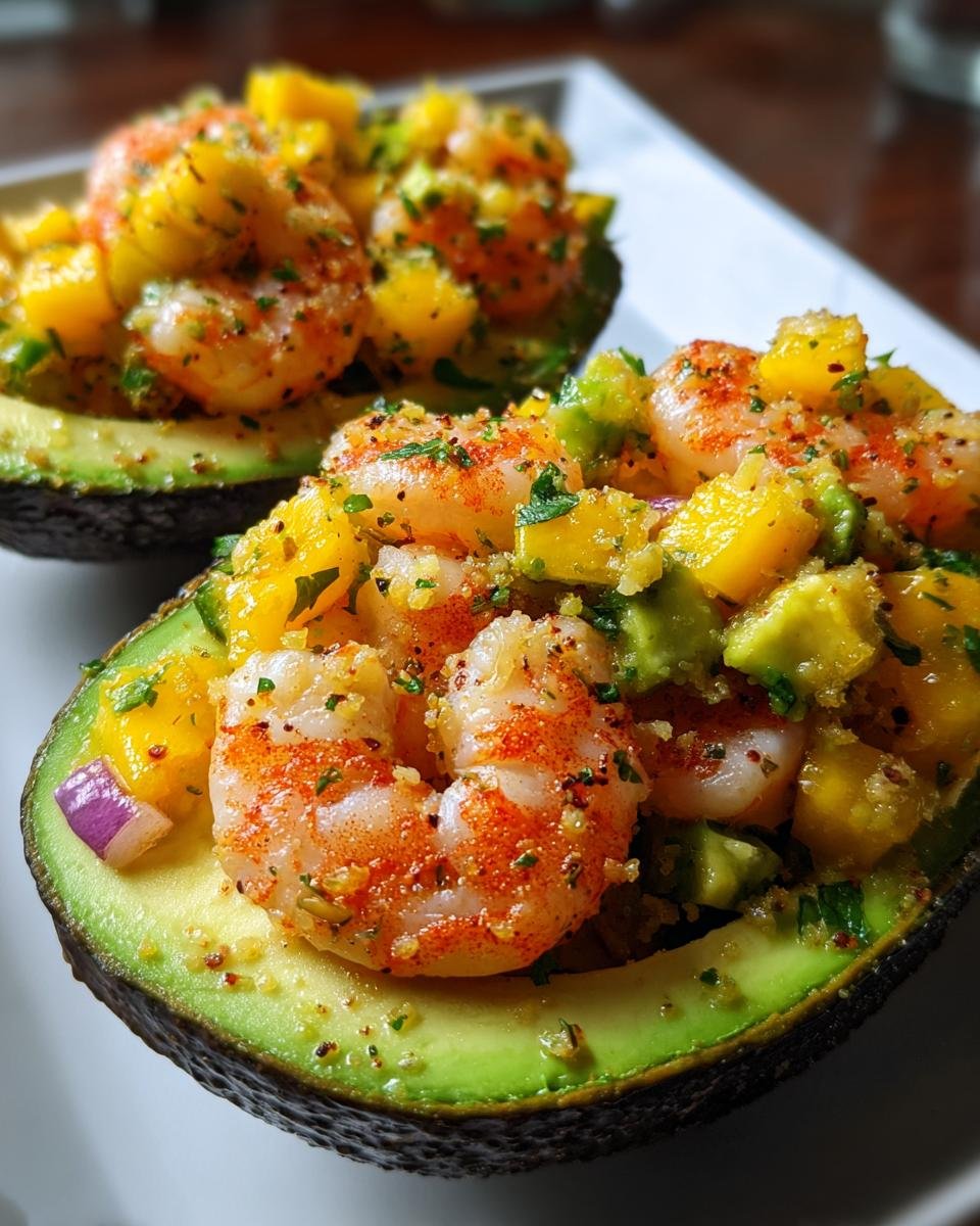 Stuffed Avocado Delight with Shrimp and Mango - detail 2