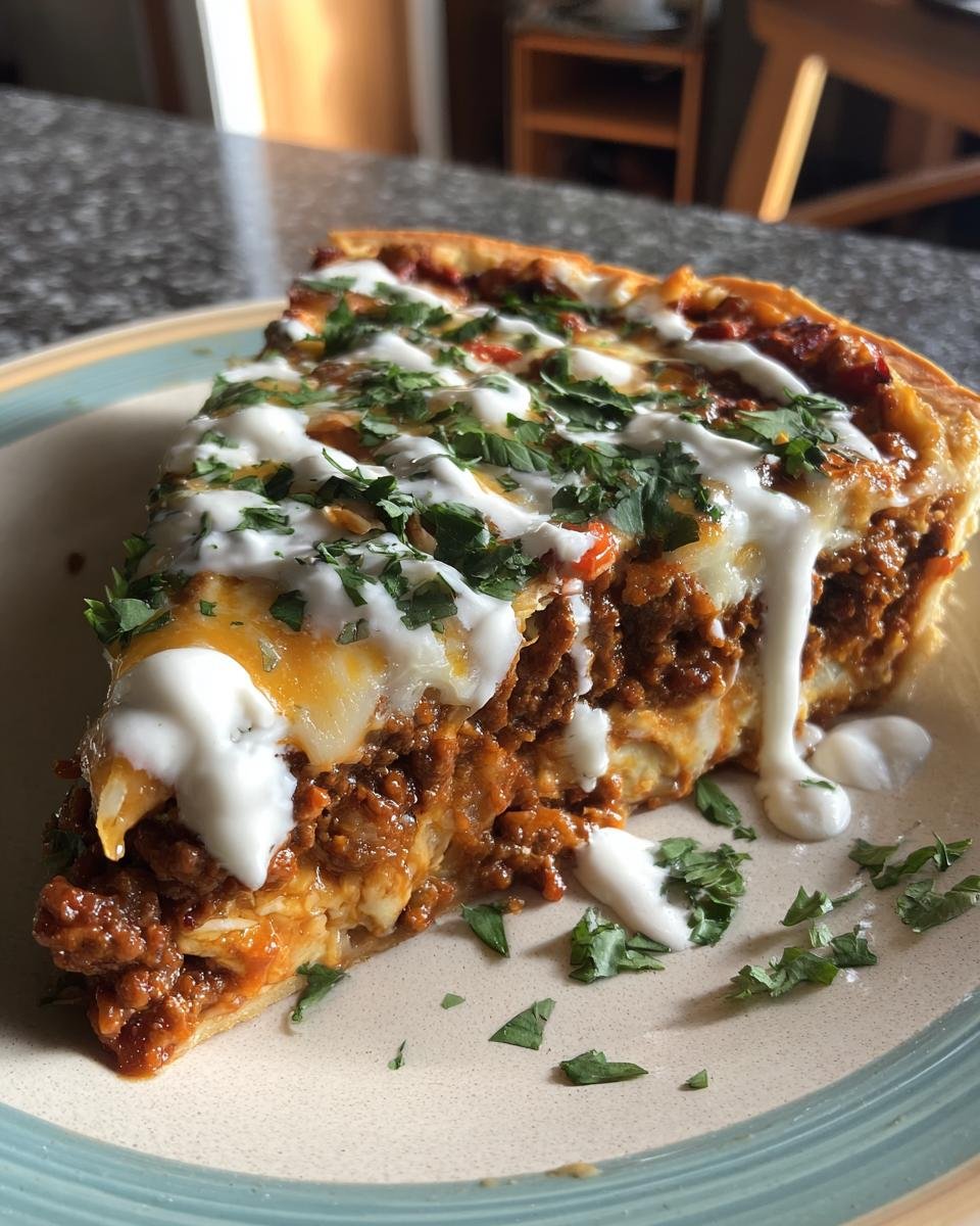 Taco Pizza with Cheesy Sour Cream Drizzle - detail 2