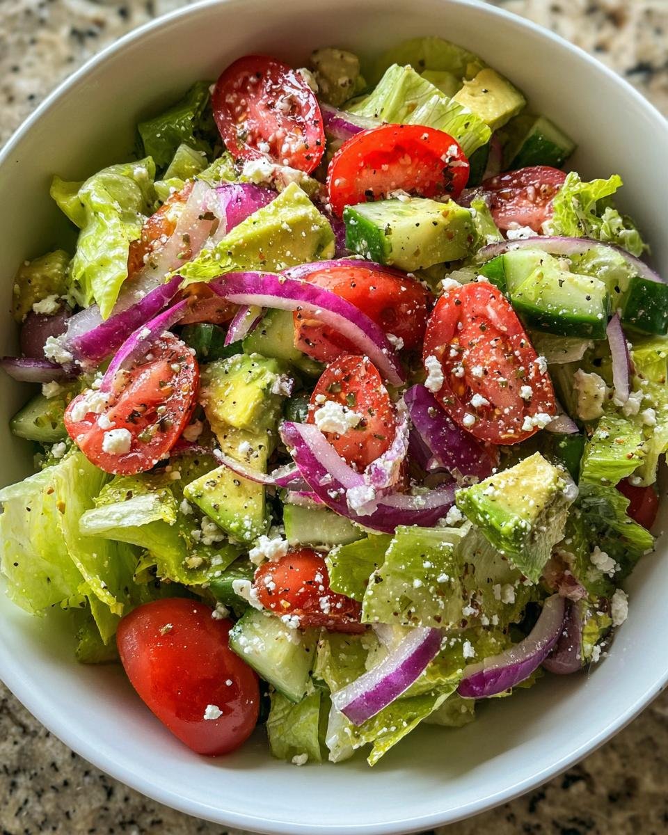 The Best Greek Salad with Avocado and Capers - detail 1