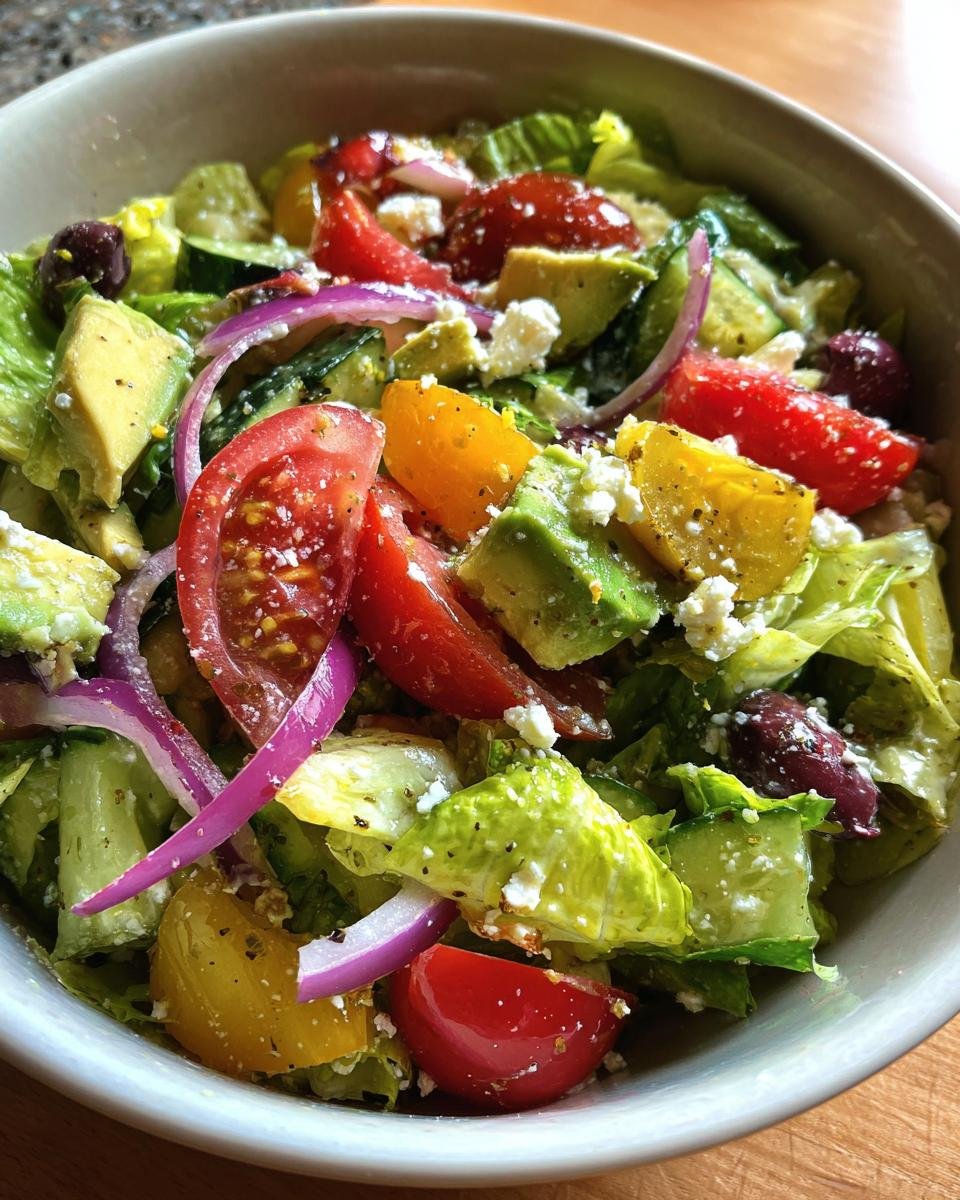The Best Greek Salad with Avocado and Capers - detail 2