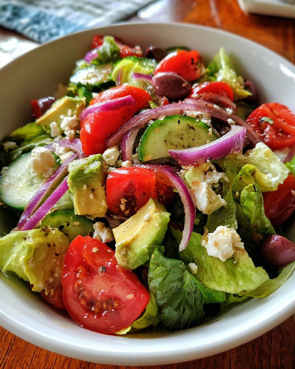 The Best Greek Salad with Avocado and Capers - detail 3
