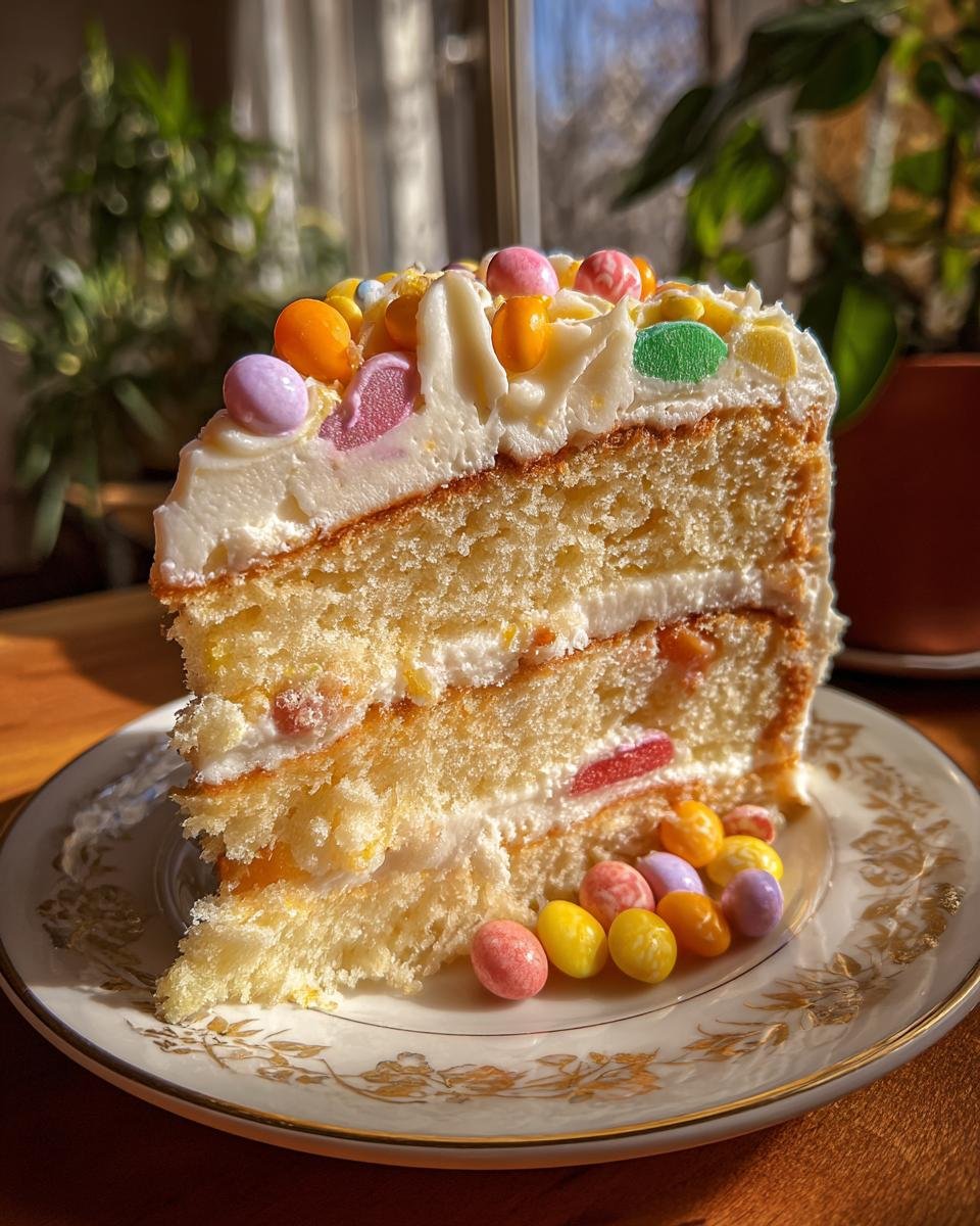 Vintage Birthday Cake with Candy Decorations - detail 1