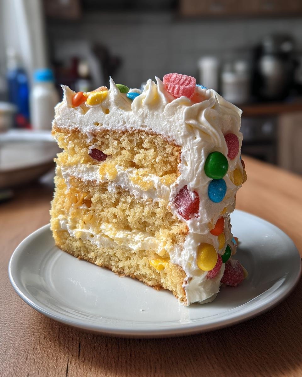 Vintage Birthday Cake with Candy Decorations - detail 2