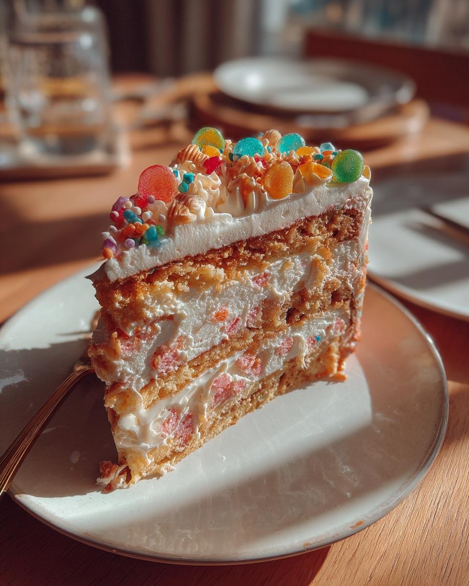 Vintage Birthday Cake with Candy Decorations - detail 3