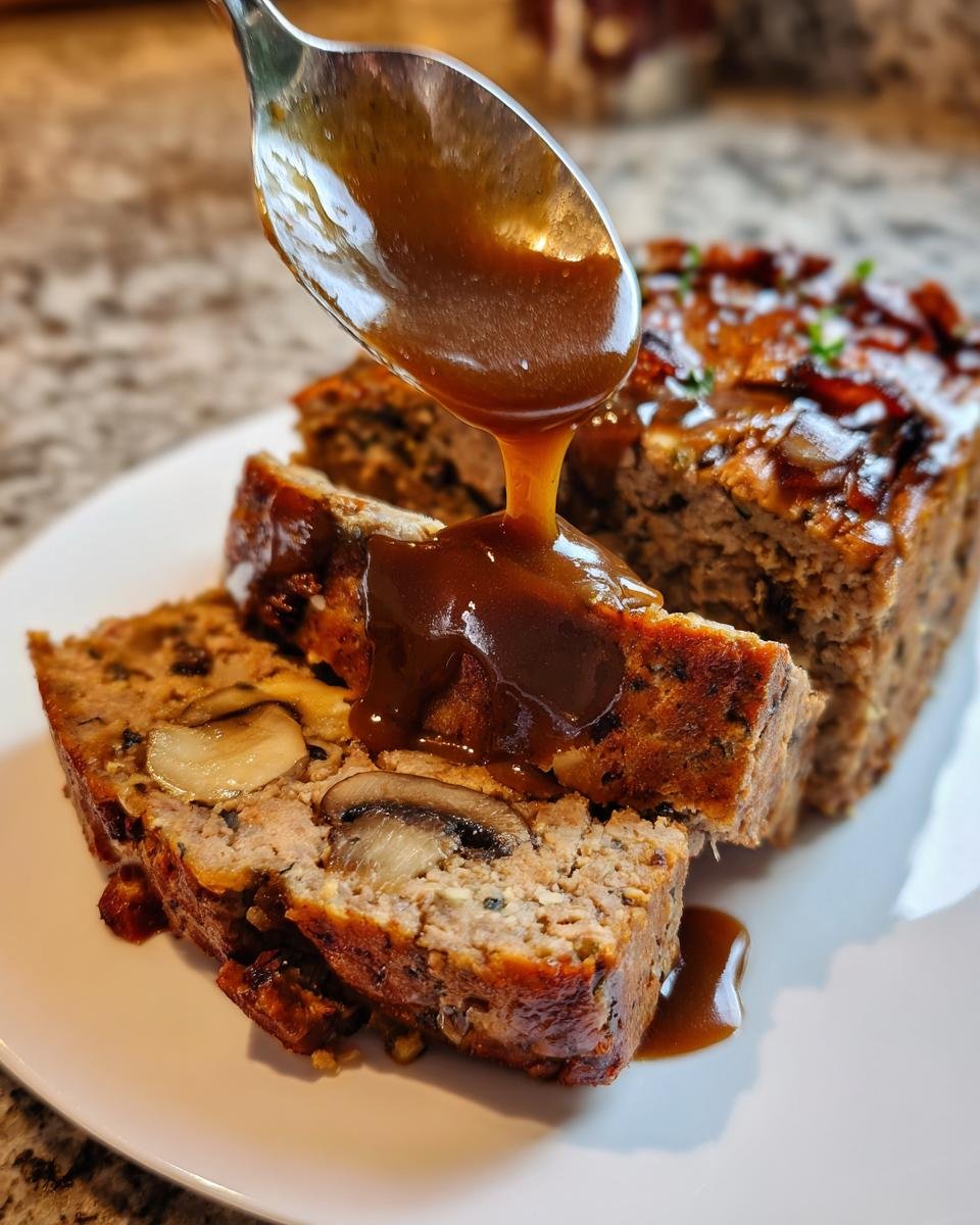 Bacon Swiss Mushroom Gravy Meatloaf - detail 1