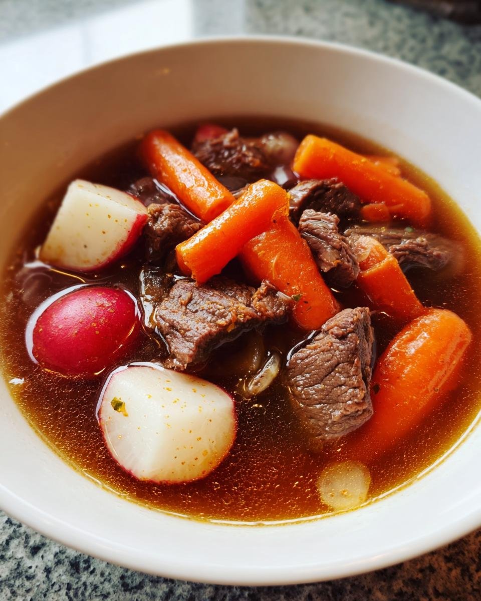 Beef Soup with Carrots and Radish - detail 1