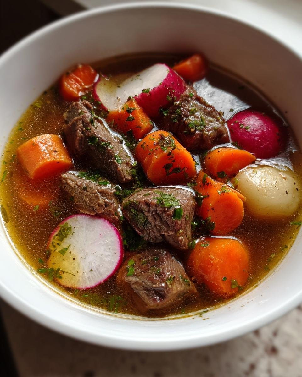Beef Soup with Carrots and Radish - detail 2