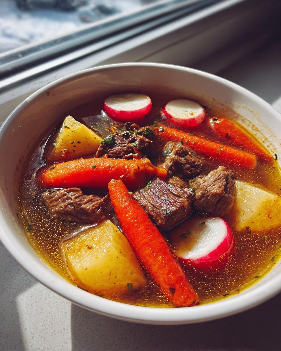 Beef Soup with Carrots and Radish - detail 3
