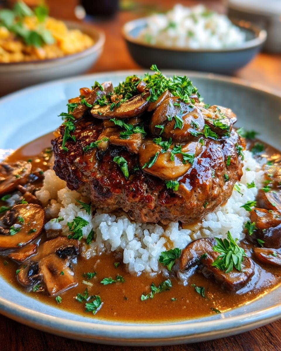 Bobby Flay's Salisbury Steak with Mushroom Gravy - detail 1