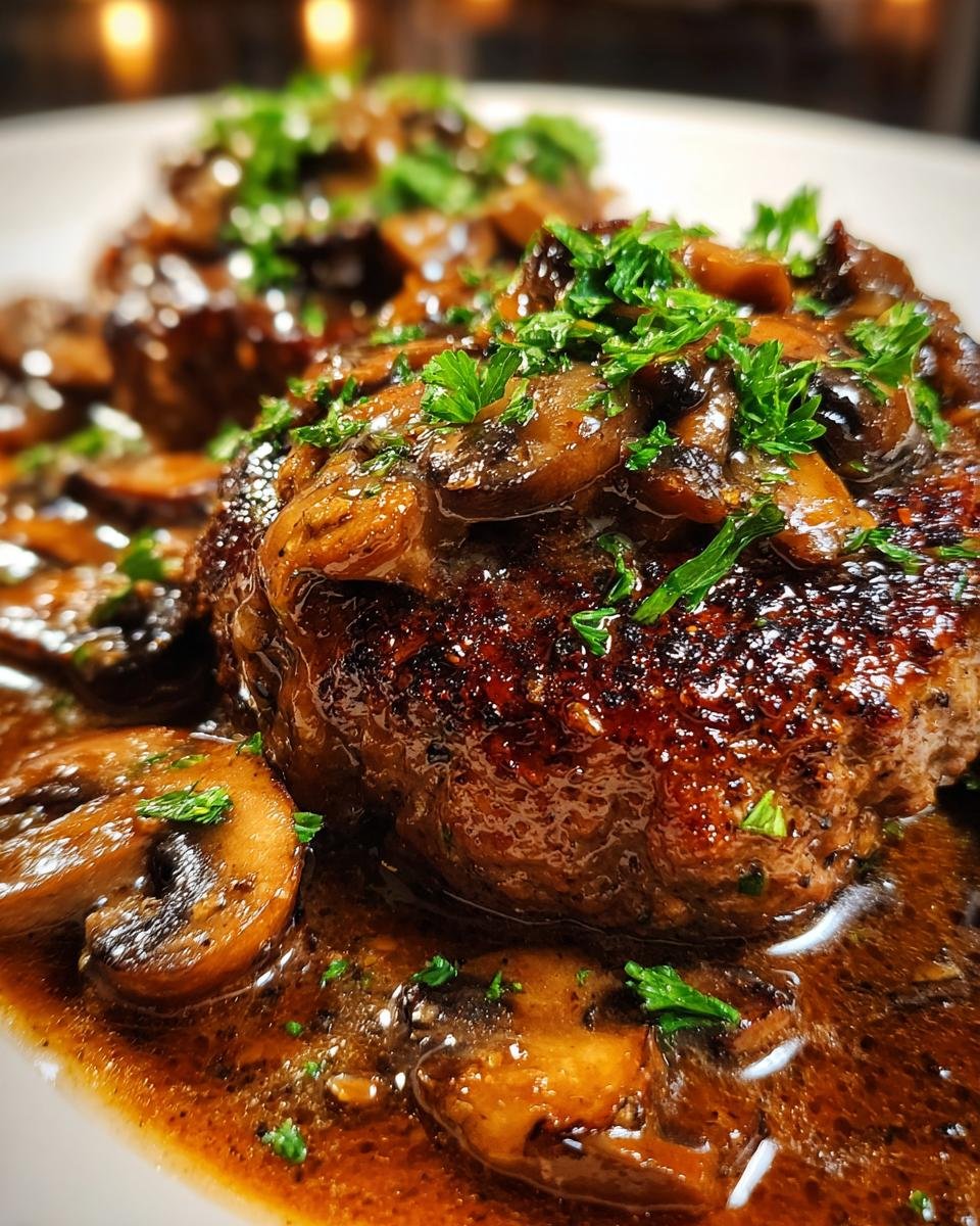 Bobby Flay's Salisbury Steak with Mushroom Gravy - detail 2