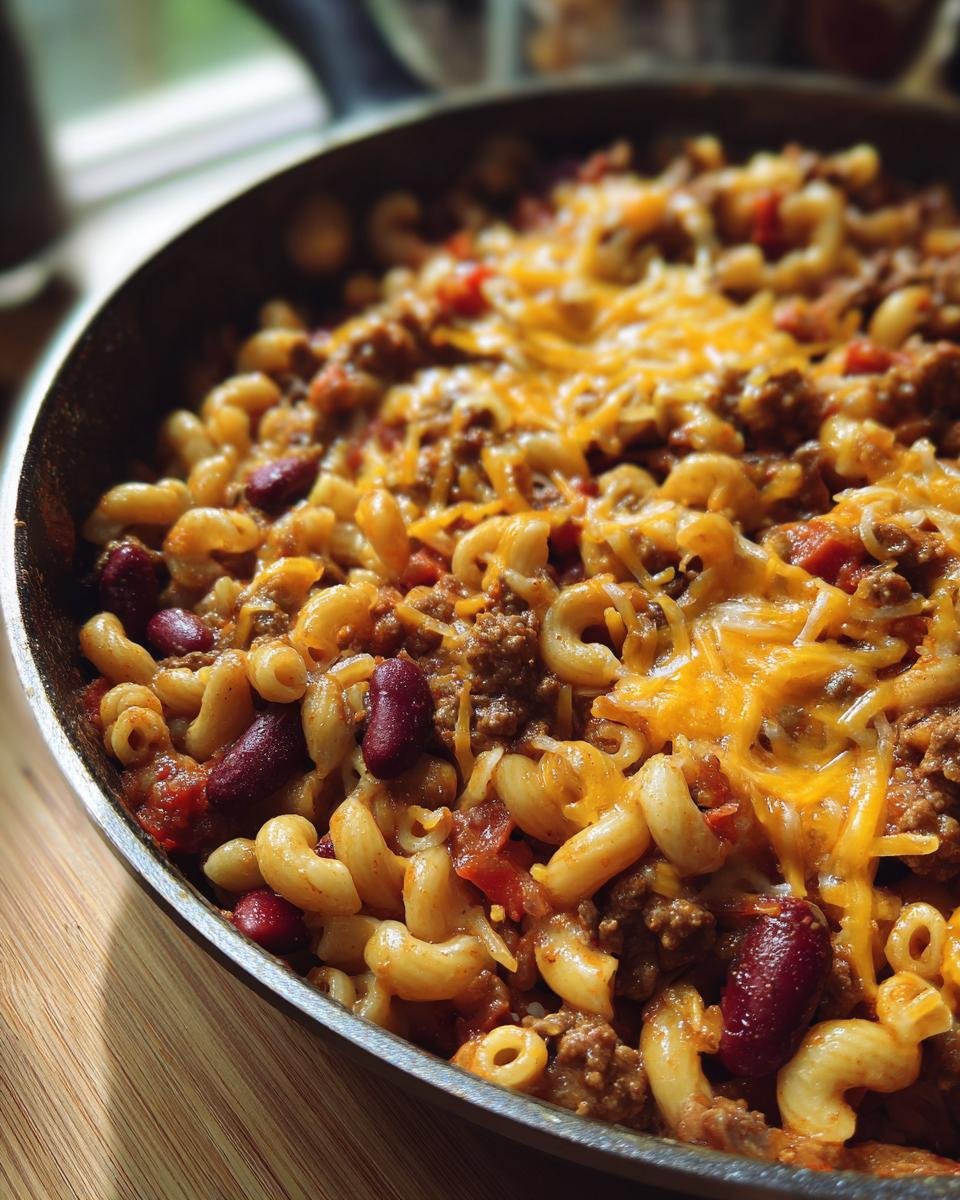 Cheesy Chili Mac Skillet - detail 3