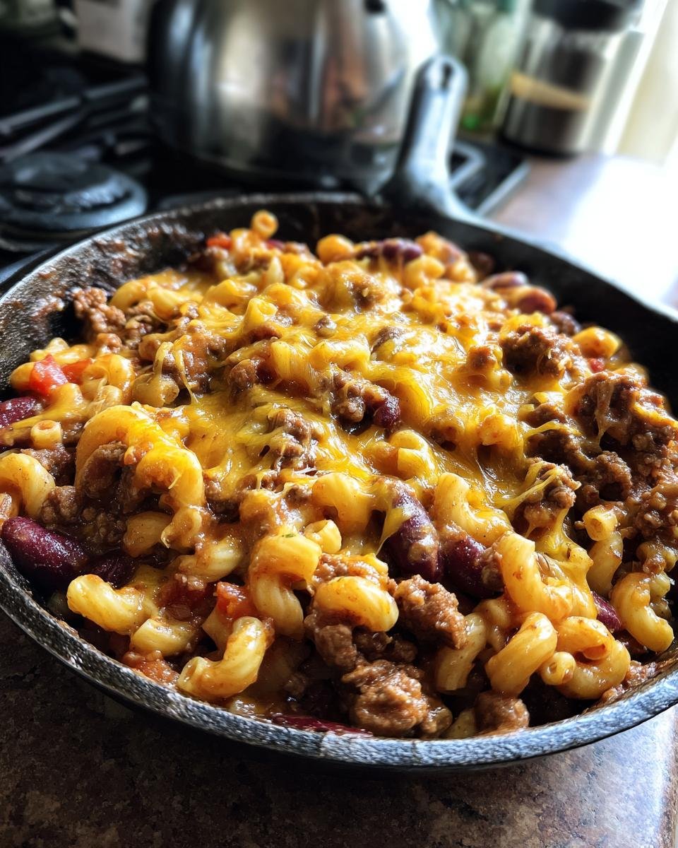 Cheesy Chili Mac Skillet - detail 4