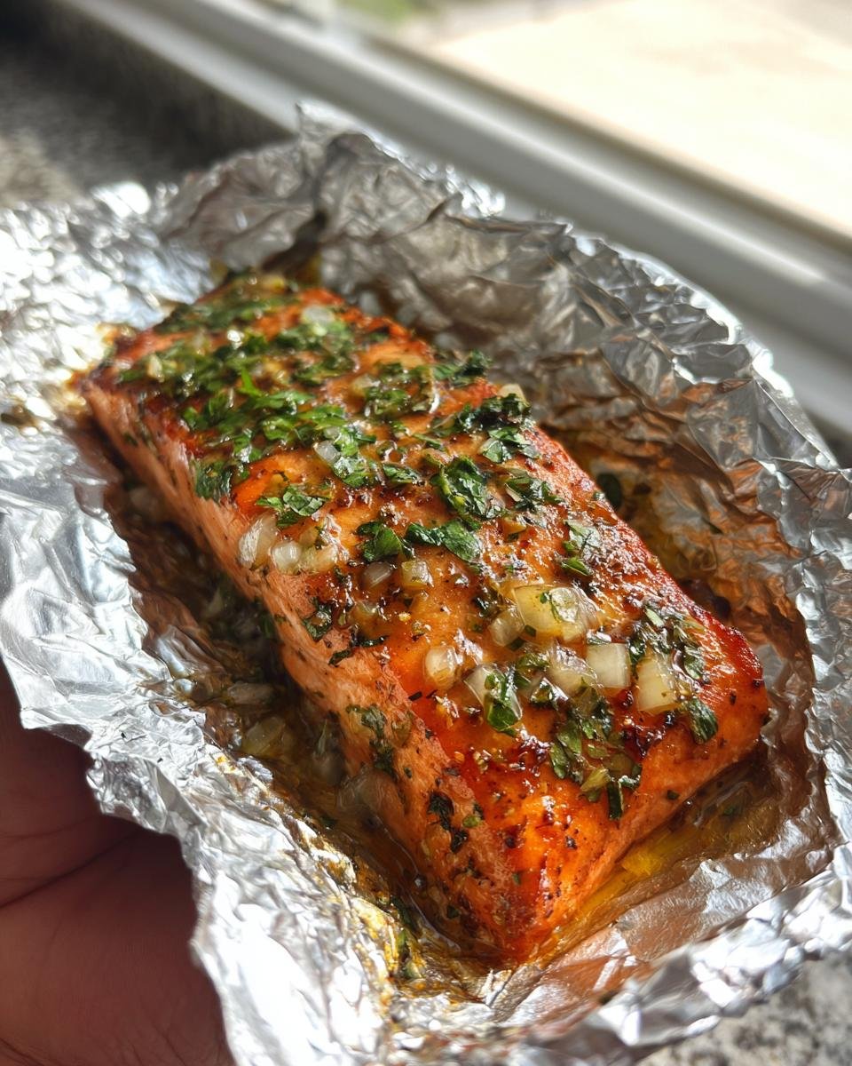 Cilantro Lime Honey Garlic Salmon in Foil - detail 3