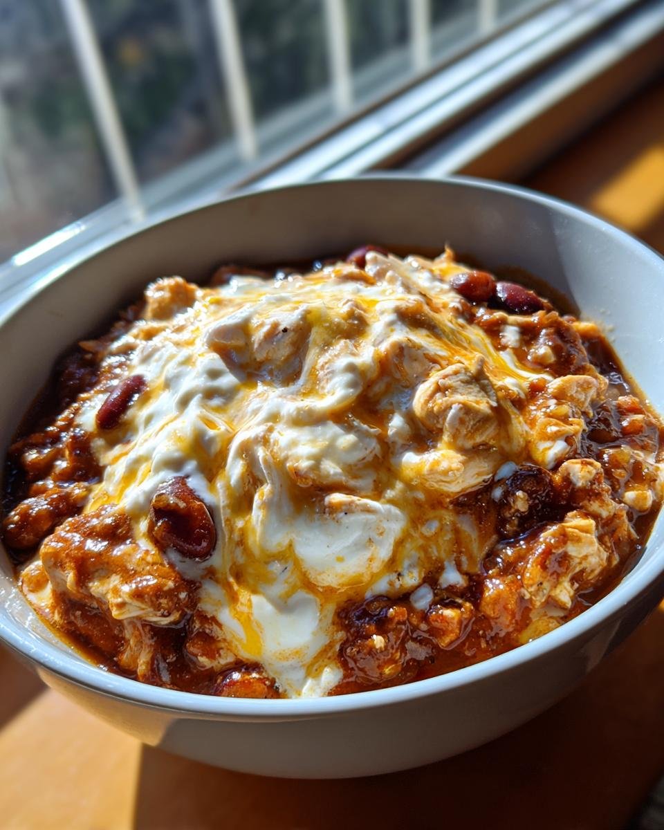 Cream Cheese Chicken Chili in the Crockpot - detail 5