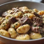 Creamy Beef and Gnocchi Skillet