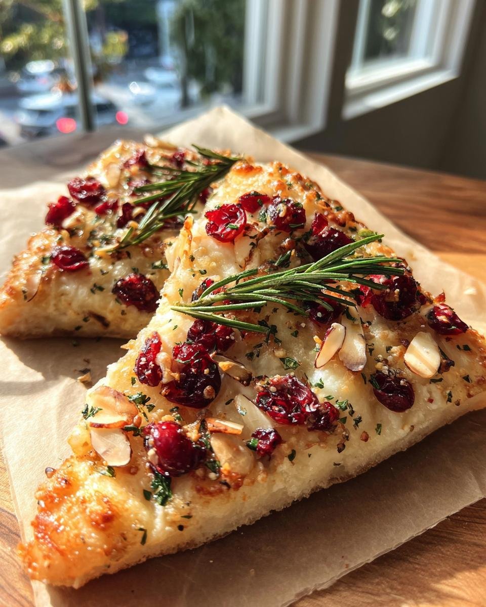 Crispy Brie Flatbread with Cranberries and Almonds - detail 2