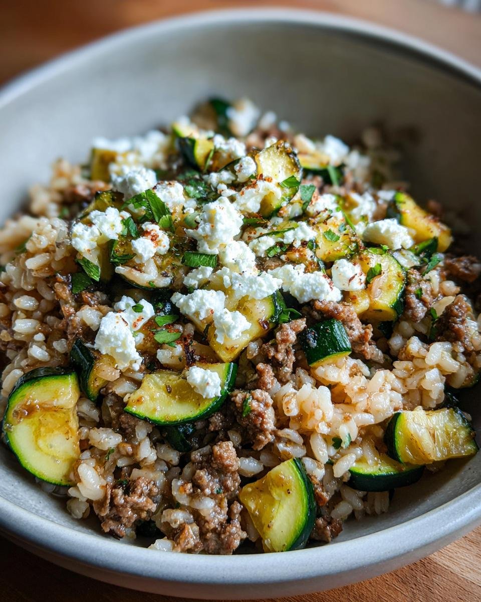 Greek Beef and Zucchini Rice Bowl - detail 1