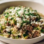 Greek Beef and Zucchini Rice Bowl