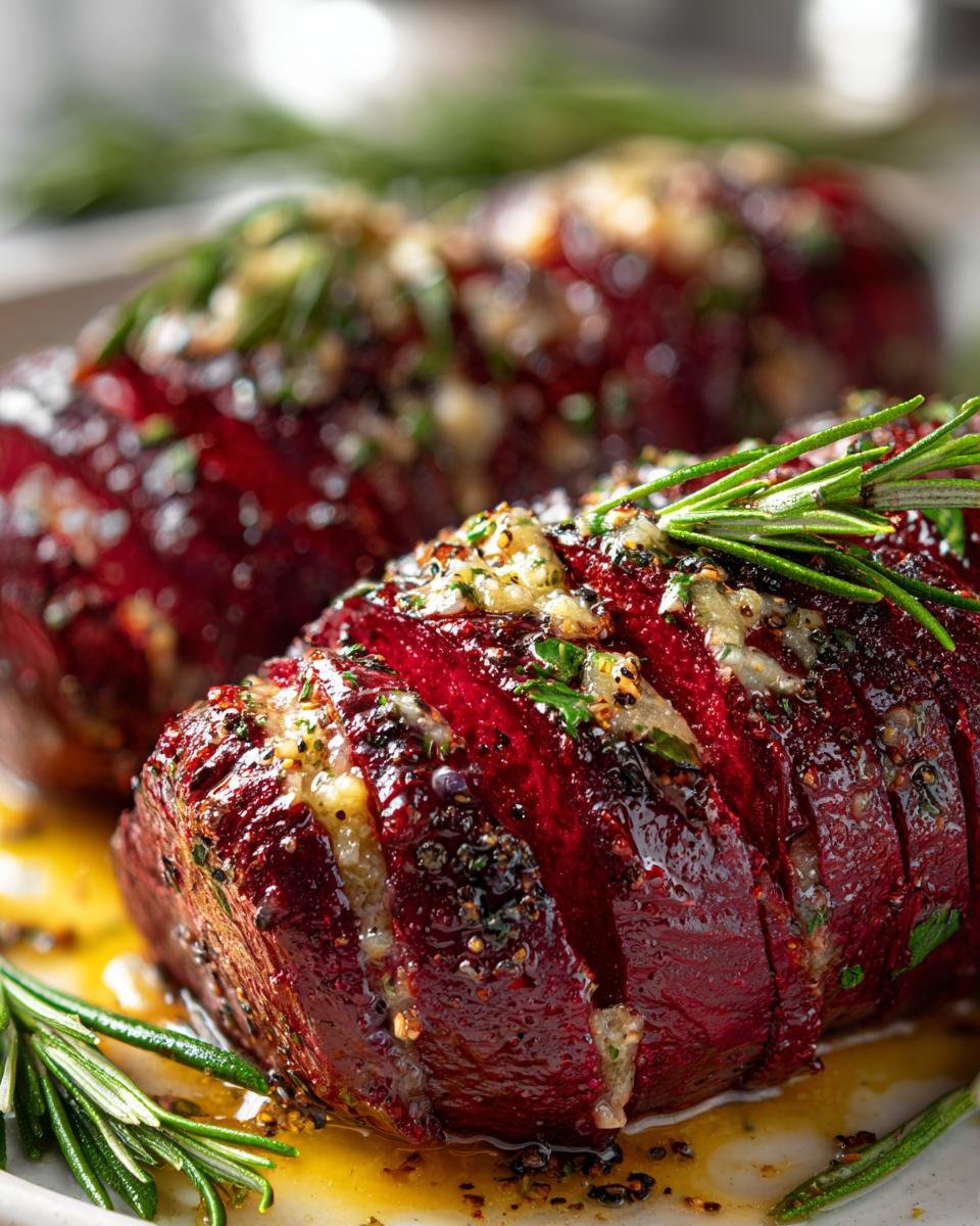 Hasselback Roasted Beets with Garlic Butter - detail 4