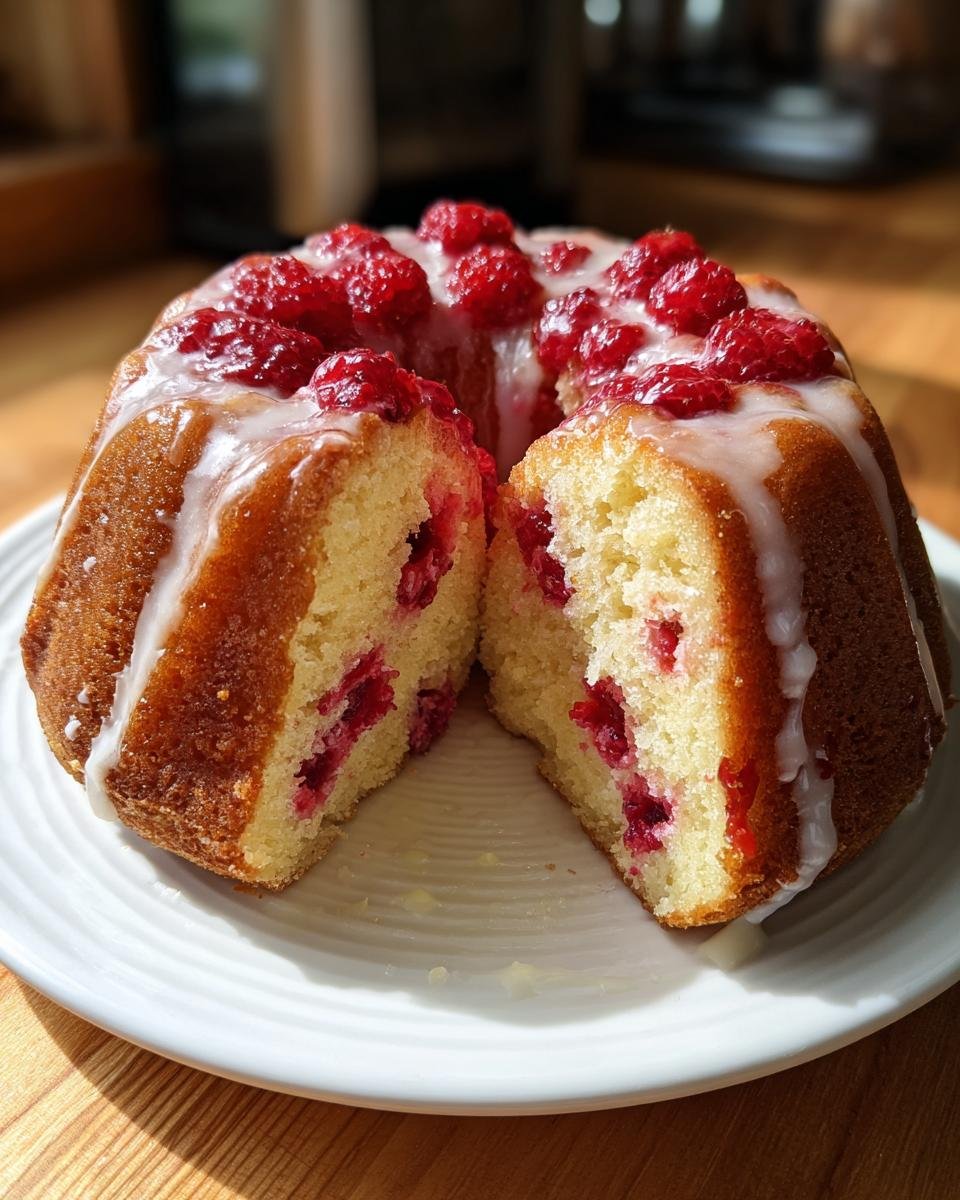 Lemon Raspberry Bundt Cake with Lemon Glaze - detail 4