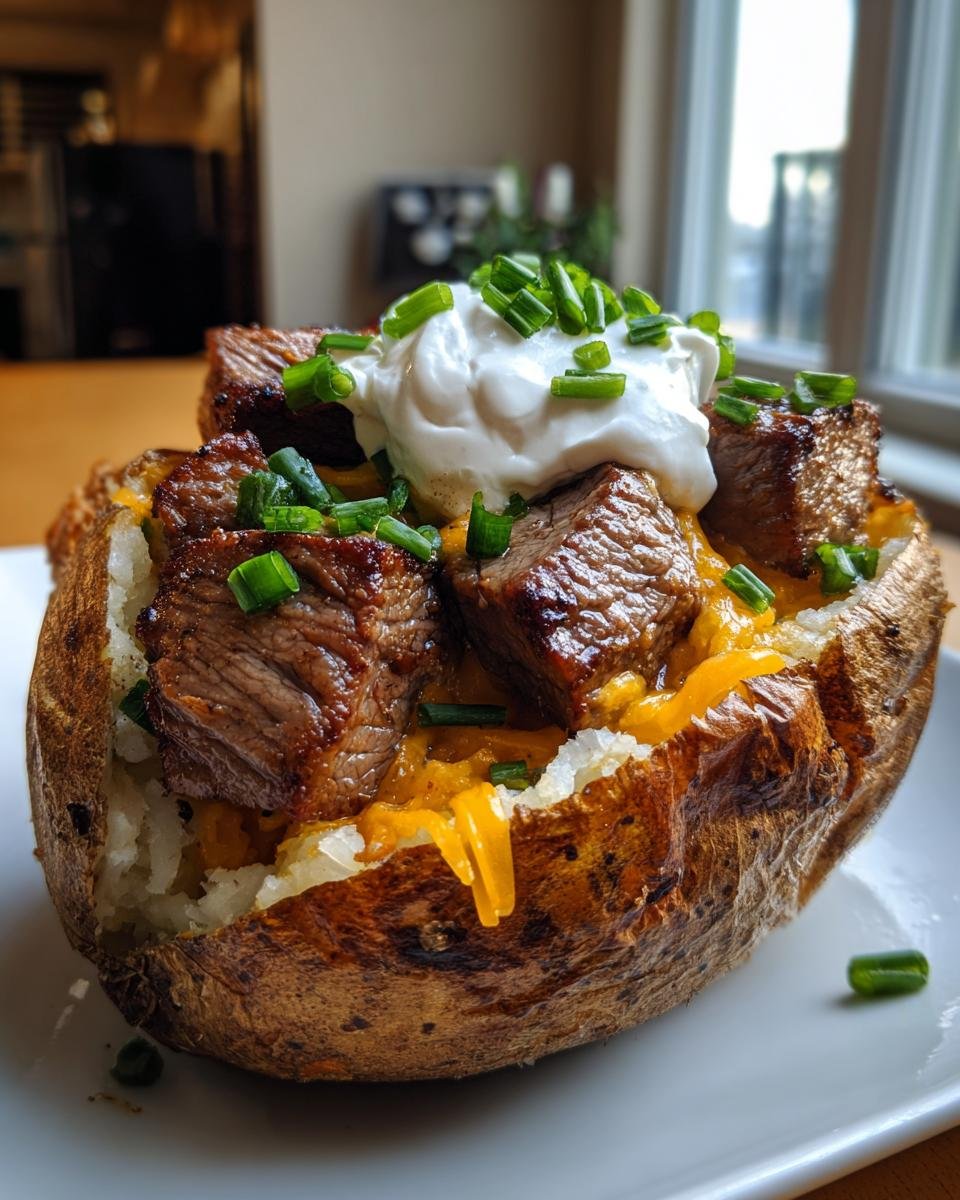 Loaded Baked Potato with Garlic Butter Steak Bites - detail 4