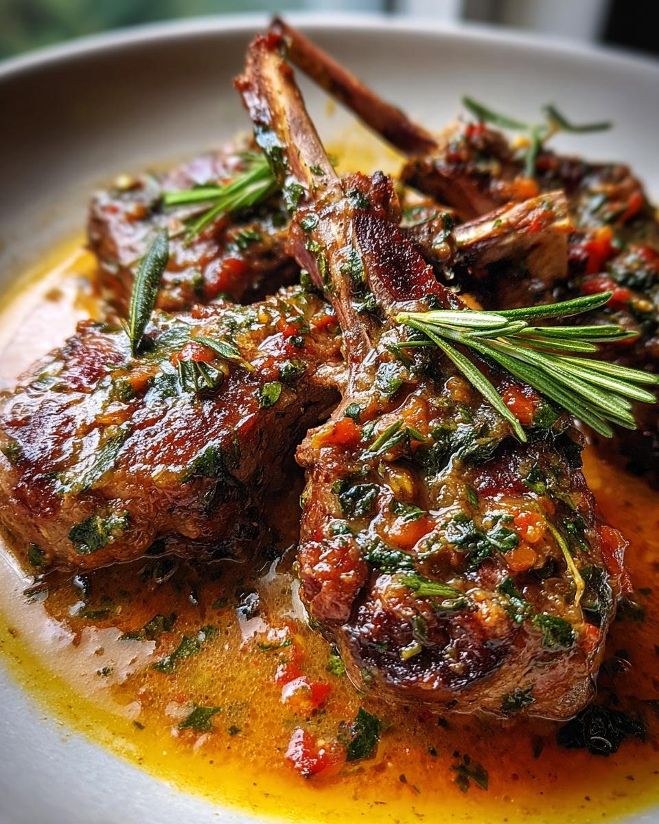 Mediterranean Braised Lamb Chops in Herb Tomato Sauce - detail 1
