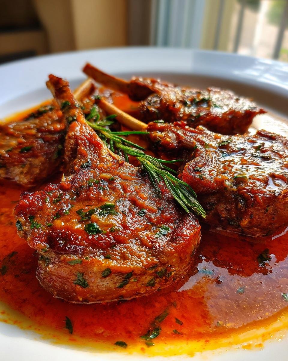 Mediterranean Braised Lamb Chops in Herb Tomato Sauce - detail 2