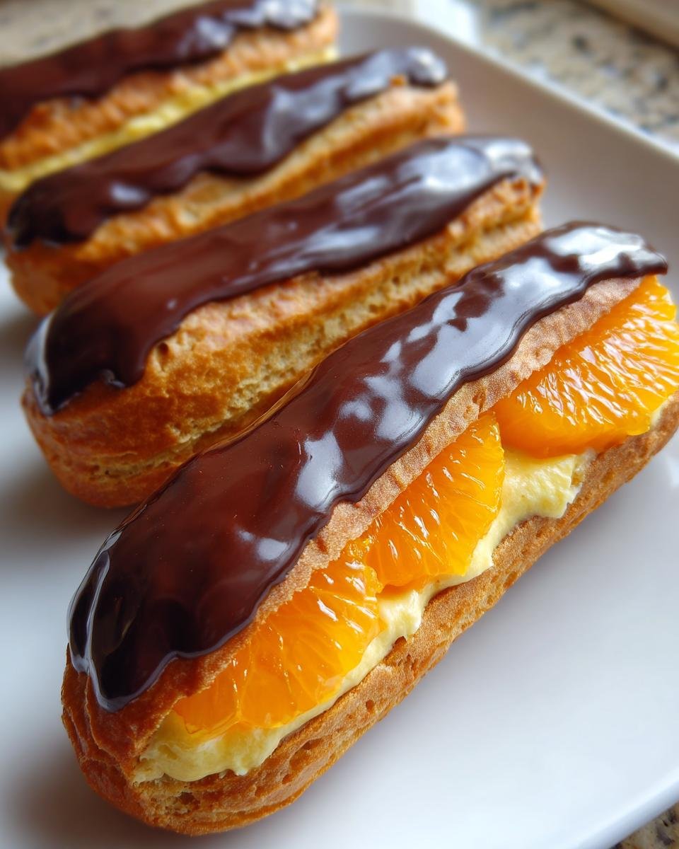 Orange and Chocolate Eclairs - detail 1