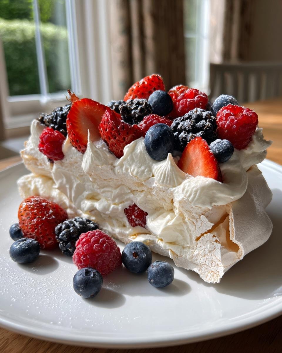 Pavlova with Chantilly Cream and Berries - detail 1