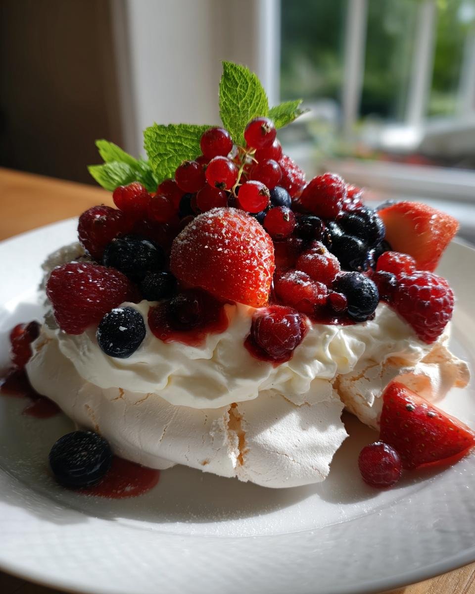 Pavlova with Chantilly Cream and Berries - detail 2