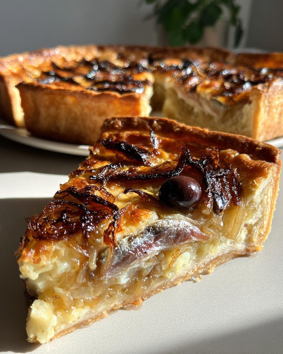 Proven&ccedil;al Onion Tart with Anchovies and Olives - detail 3