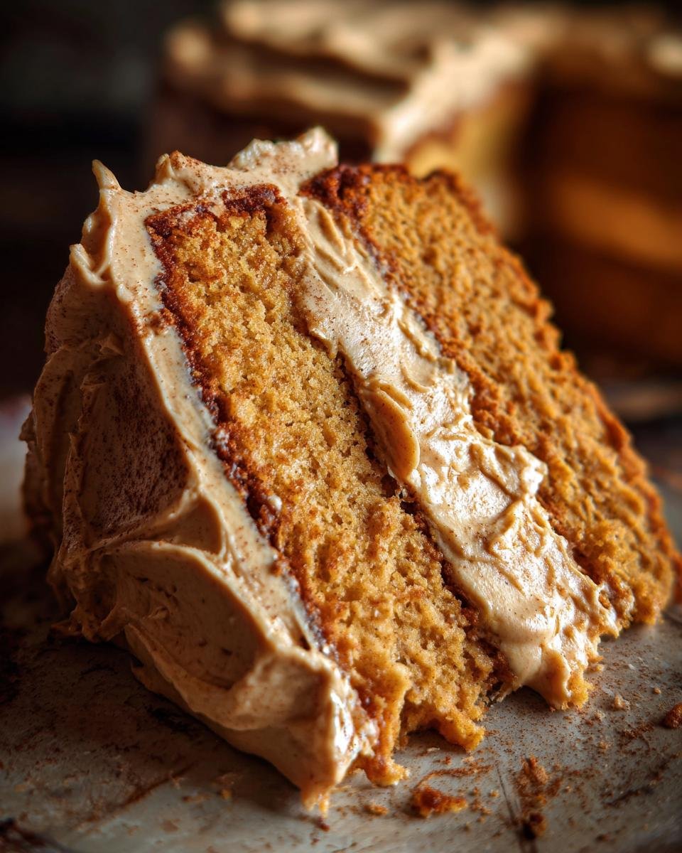 Pumpkin Pie Cake with Cinnamon Frosting - detail 2