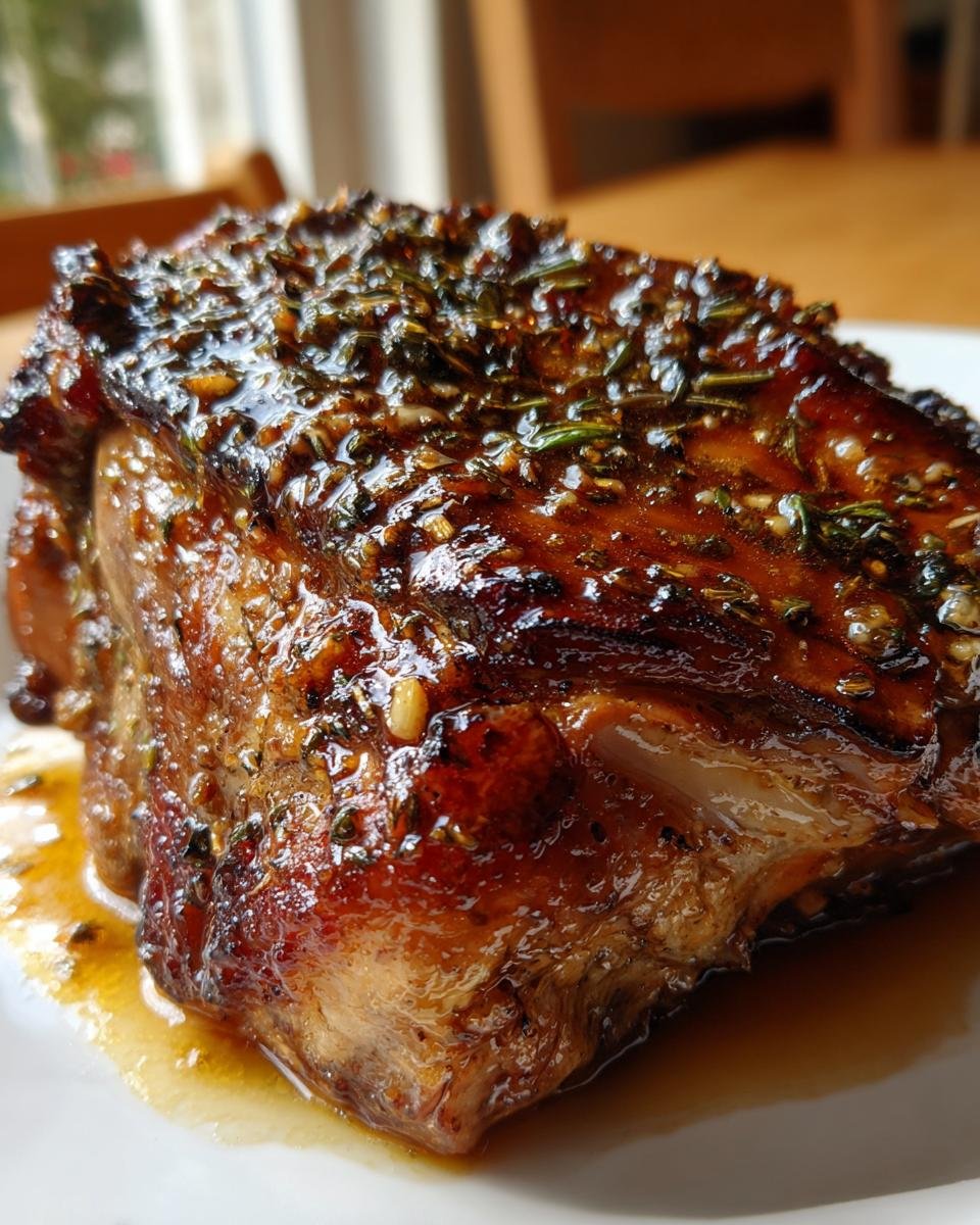 Slow-Cooked Lamb Shoulder Confit with Garlic and Honey Mustard Glaze - detail 1