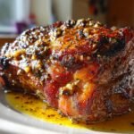 Slow-Cooked Lamb Shoulder Confit with Garlic and Honey Mustard Glaze