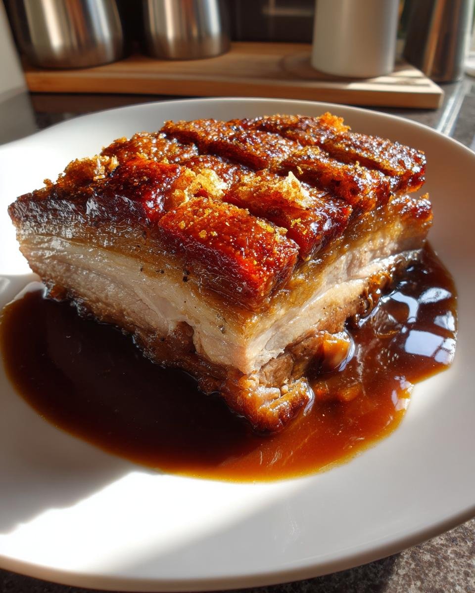 Slow-Roasted Pork with Crispy Crackling and Caraway Gravy - detail 1
