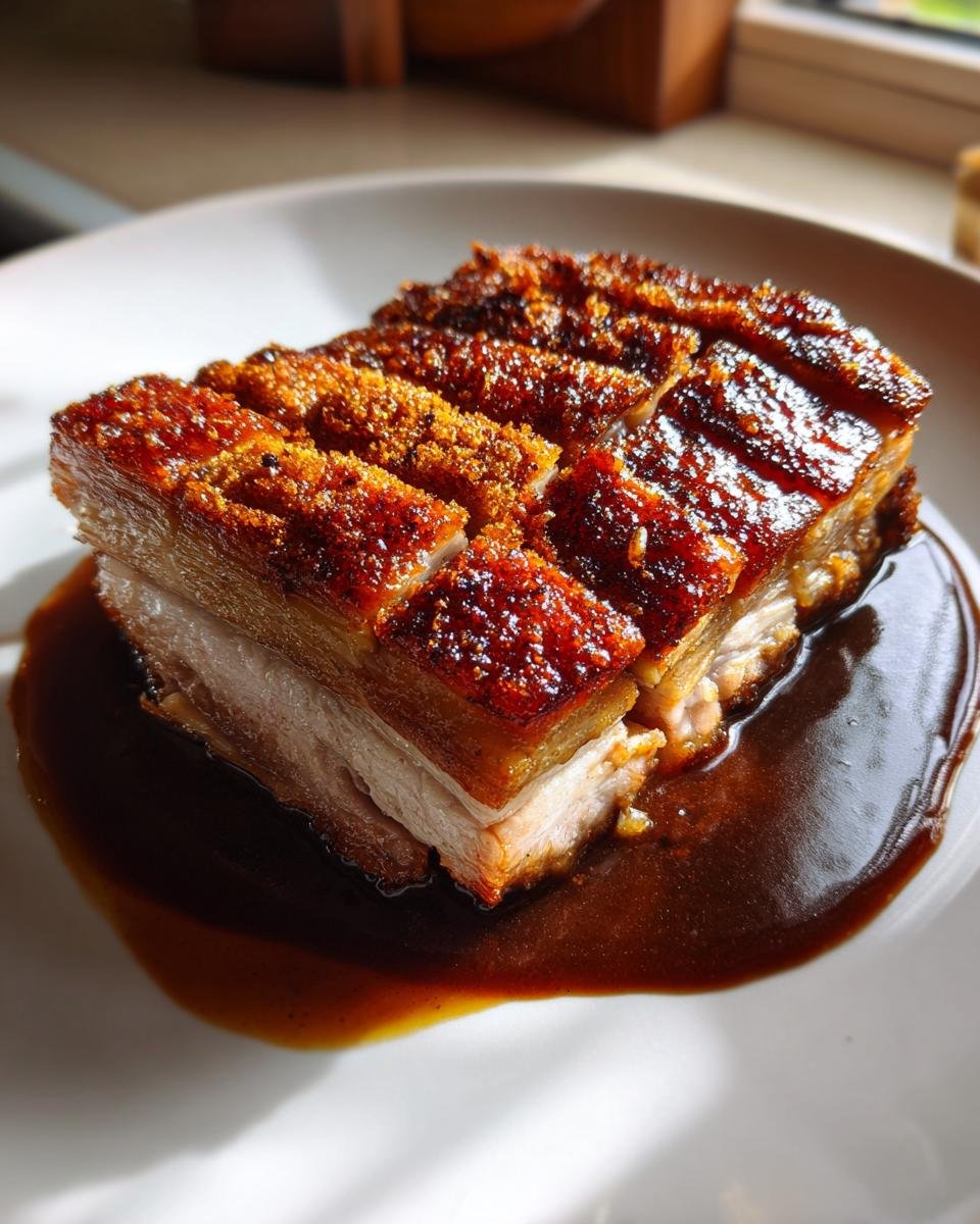 Slow-Roasted Pork with Crispy Crackling and Caraway Gravy - detail 2