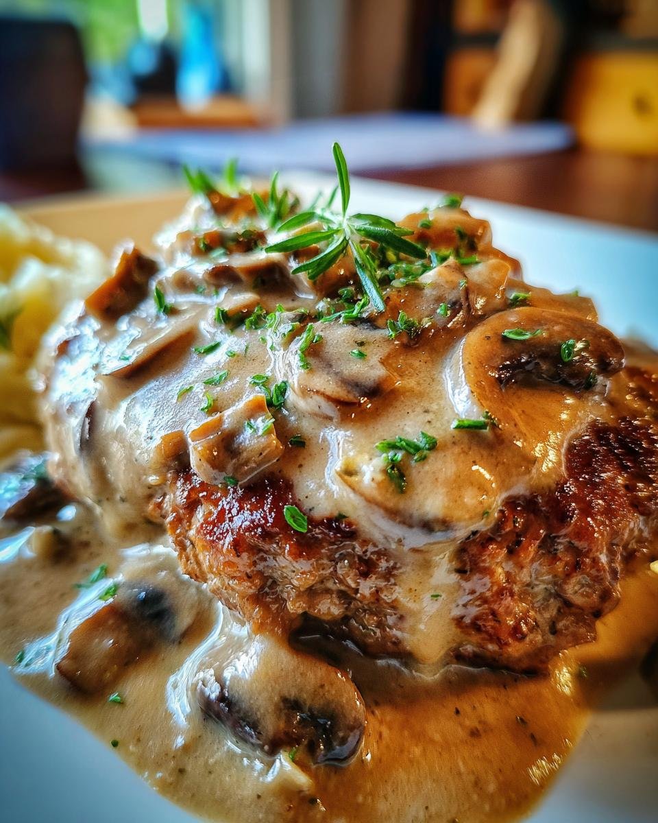 Smothered Hamburger Steaks with Mushroom Sauce - detail 1