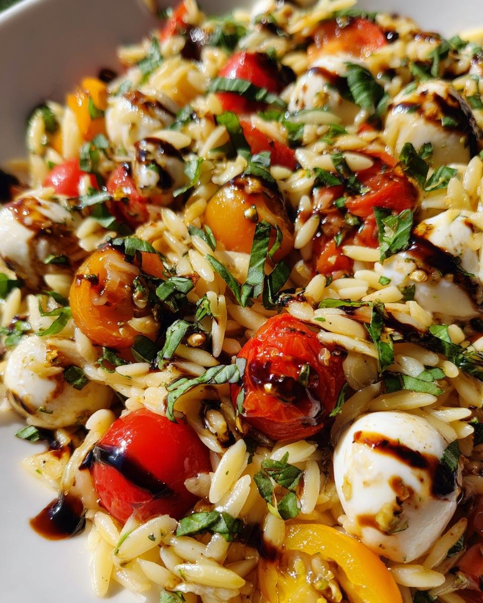Caprese Orzo Salad with Balsamic Glaze - detail 2