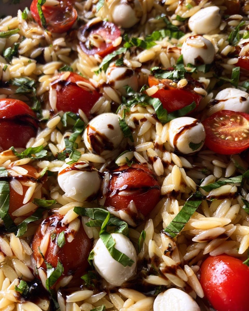 Caprese Orzo Salad with Balsamic Glaze - detail 3
