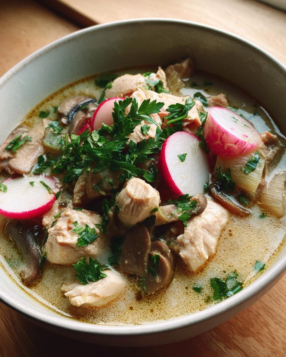 Chicken and Radish Soup with Mushrooms - detail 4